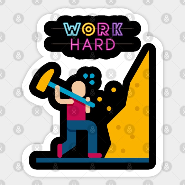 Work Hard Sticker by Ledos